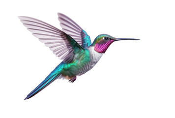 Obraz premium hummingbird in flight Broad Billed Hummingbird on a pure isolated on white background,PNG image.