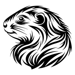 Groundhog Silhouette Vector - Tribal Style Woodland Animal Illustration
