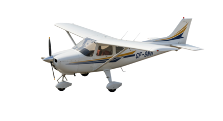 Isolated Small White Airplane on White Background