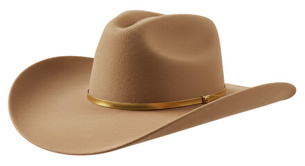 Isolated Classic Cowboy Hat with Golden Band