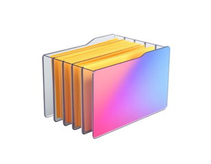 Colorful 3D Render of a File Folder