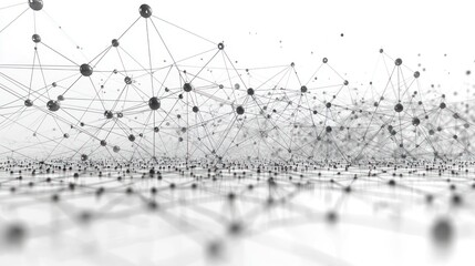Abstract Network Visualization: Interconnected Nodes and Lines