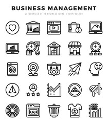 Business Management elements. Lineal web icon set. Simple vector illustration.
