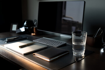 Elegant workspace with desktop monitor