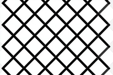 Fototapeta premium Abstract geometric pattern of intersecting black lines forming diamonds on a white background