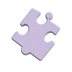 Obraz premium 3D Rendered Lavender Puzzle Piece on Transparent Background
