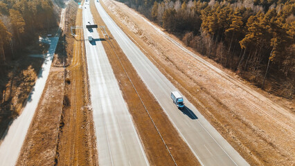 Fast transportation route through countryside