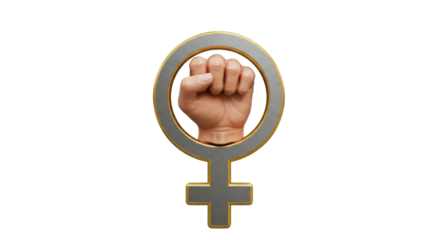 Isolated Female Empowerment Symbol with Fist