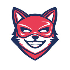Masked fox head on transparent background