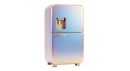Isolated Iridescent Mini Fridge