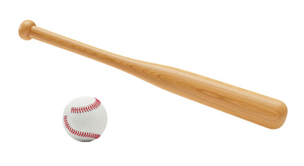 Isolated Baseball Bat and Ball