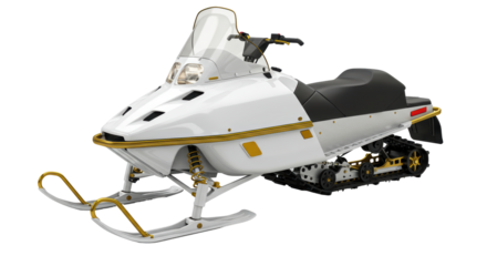 Isolated White Snowmobile