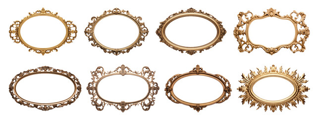 Obraz premium PNG Elegant vintage ornate frames, elements on transparent background