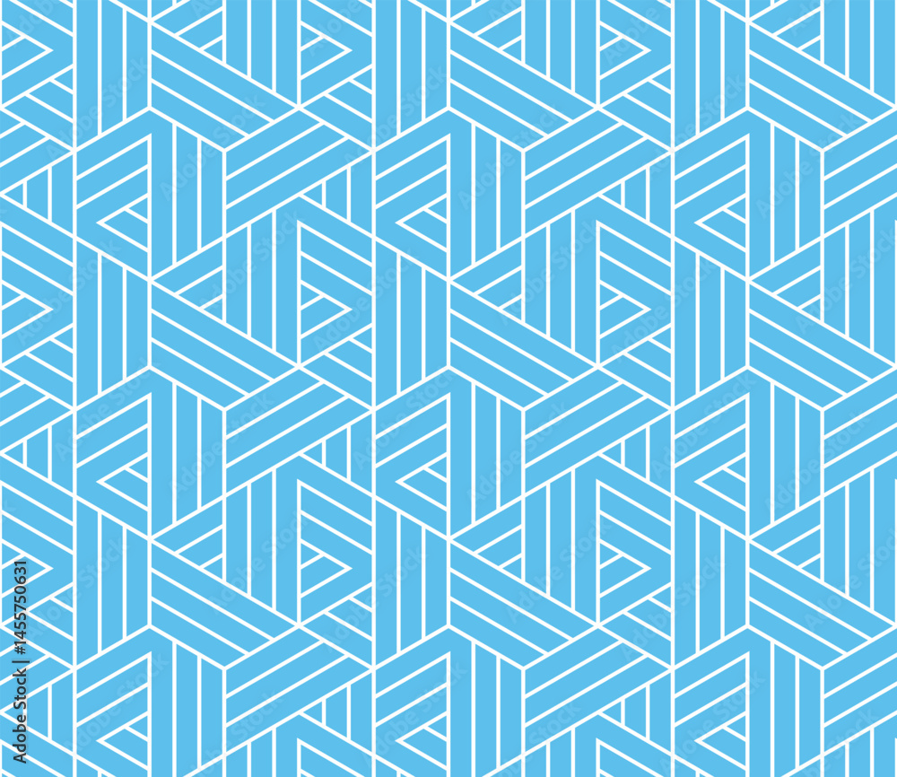 Poster abstract geometric pattern with stripes, lines. seamless vector background. white and blue ornament.