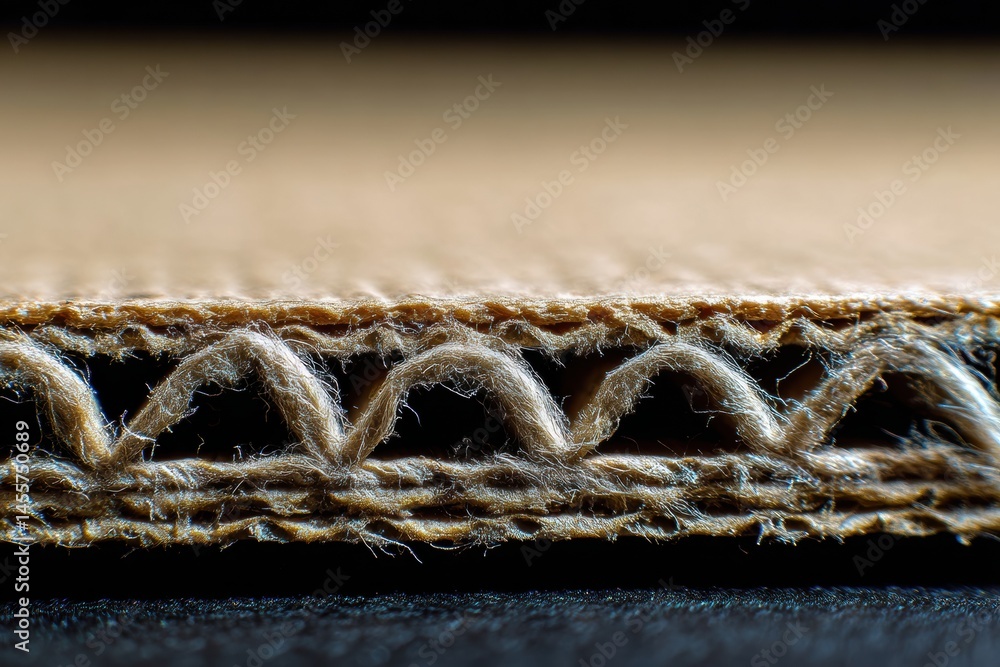 Fototapete Exploration of Hyper-Realistic Detailed Macro Textures in Cardboard Edges During Natural Lighting Generative AI