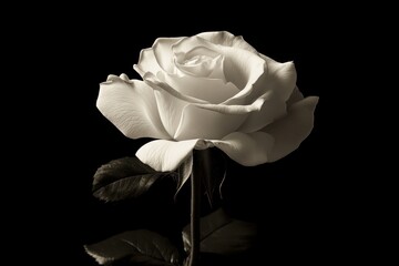 close-up monochrome image of rose with soft gradients