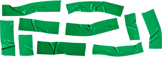 Green Duct Tape Strips Set Illustration for Repair, Craft, and Design Projects
