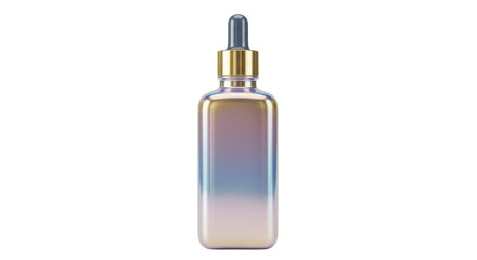 Isolated Iridescent Cosmetic Bottle with Dropper