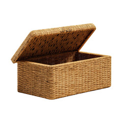 Open Wicker Storage Box Rustic Brown Woven Container Empty Basket Home Decor