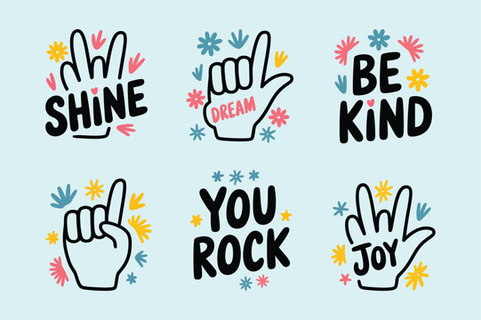 Empowering Stickers: Go Girl, You Can, Good Job, Stay Strong & More - Stock Vector Art