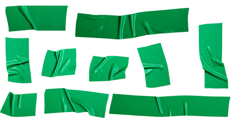 Green Duct Tape Strips Set Illustration for Repair, Craft, and Design Projects