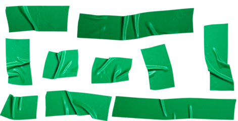 Green Duct Tape Strips Set Illustration for Repair, Craft, and Design Projects