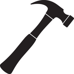 Hammer Silhouette Black Vector | Construction Tool Icon