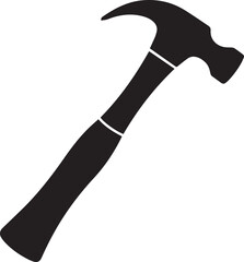 Hammer Silhouette Black Vector | Construction Tool Icon
