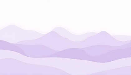Gentle, overlapping waves of lavender hues evoke a serene and minimalist mountain range. The soft, pastel colors create a calming, dreamlike atmosphere