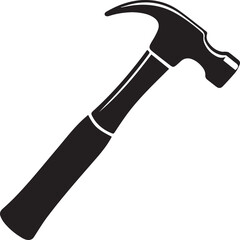 Hammer Silhouette Black Vector | Construction Tool Icon