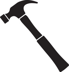 Hammer Silhouette Black Vector | Construction Tool Icon