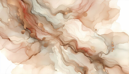 Earth-Tone marble fluid abstract background. Generative AI
