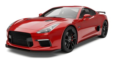 Fototapeta premium red sports car isolated on white background