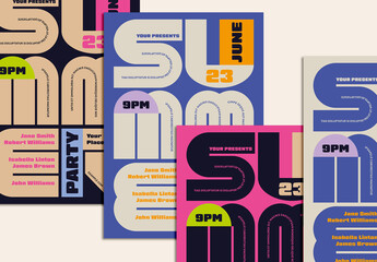 Bold Typographic Summer Party Event Poster