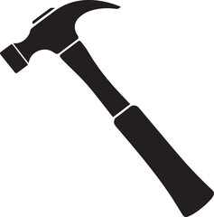 Hammer Silhouette Black Vector | Construction Tool Icon