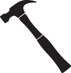 Hammer Silhouette Black Vector | Construction Tool Icon
