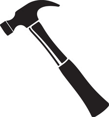 Hammer Silhouette Black Vector | Construction Tool Icon