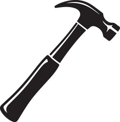 Hammer Silhouette Black Vector | Construction Tool Icon