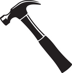 Hammer Silhouette Black Vector | Construction Tool Icon