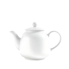 Obraz premium Elegant White Ceramic Teapot on Transparent Background