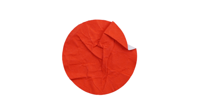 Red adhesive paper tape isolated on transparent background