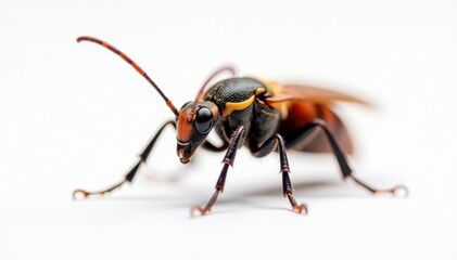 Fototapeta premium Close-up of a single insect on pure white background, bug, clean