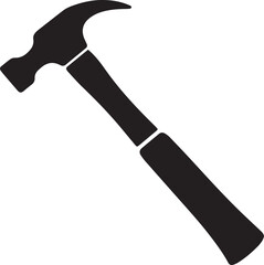 Hammer Silhouette Black Vector | Construction Tool Icon