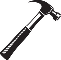 Hammer Silhouette Black Vector | Construction Tool Icon