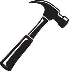 Hammer Silhouette Black Vector | Construction Tool Icon