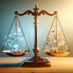 A Scale of Balance, financial and technological symbol