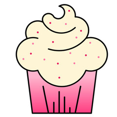 cupcake sweet dessert icon vector illustration