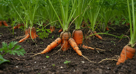 Bacterial Disease on Carrots Affecting Root Growth – Root Pathogen Visualization