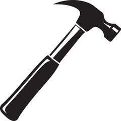 Hammer Silhouette Black Vector | Construction Tool Icon