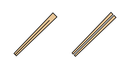 Set of disposable chopsticks and split disposable chopsticks icon set. Vector.
